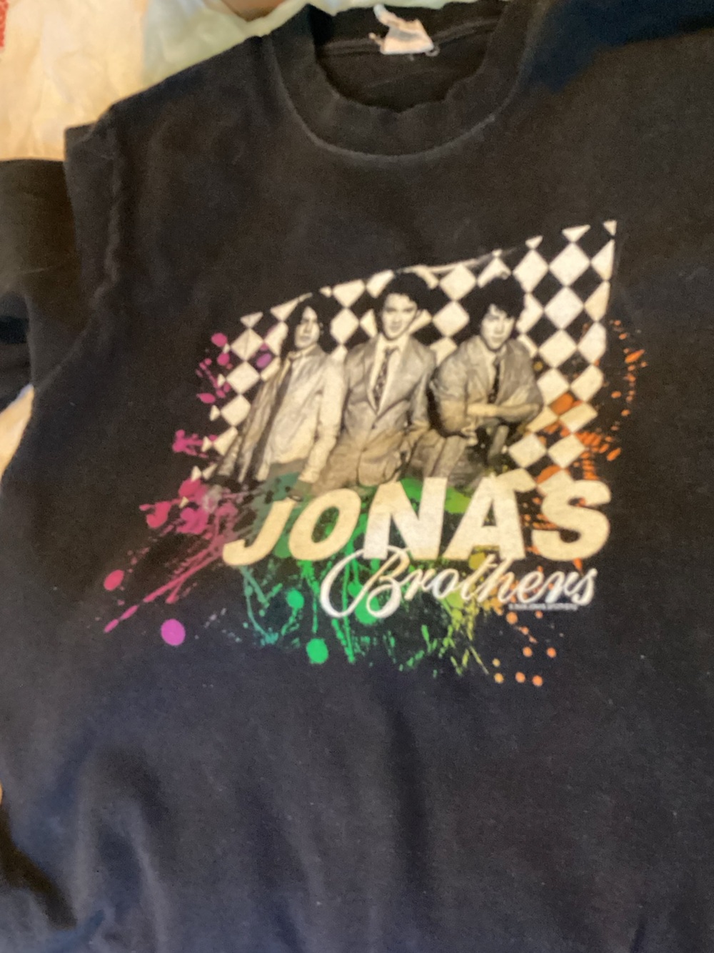 2008 Vintage Jonas Brothers Tee Burning Up Tour Y2K SMALL